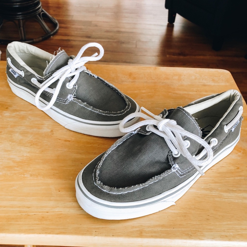 Vans Zapato Del Barco canvas boat shoe, pewter